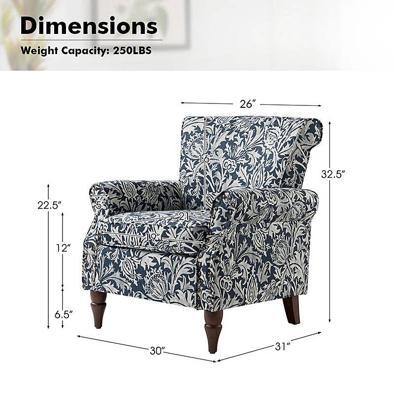 Artemisa Modern Floral Pattern Upholstered Armchair - Image 75
