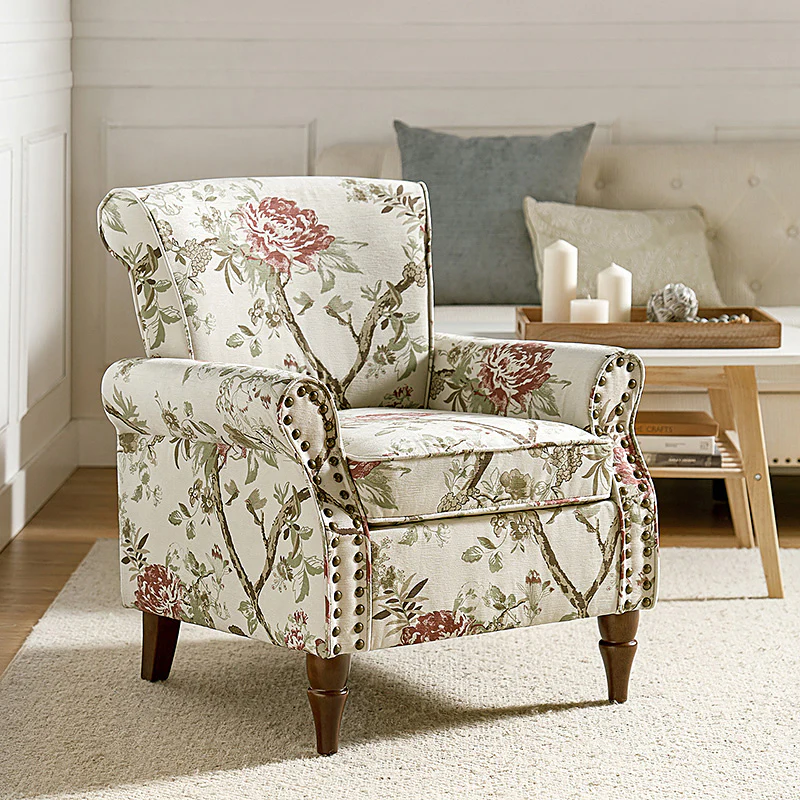 Artemisa Modern Floral Pattern Upholstered Armchair - Image 9