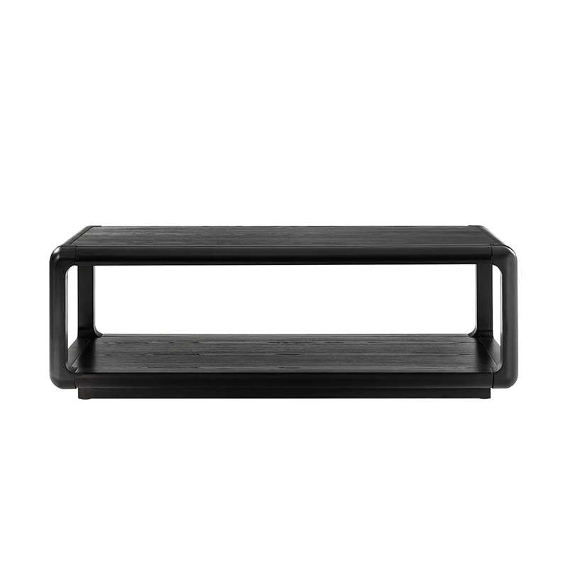 Arved Modern Solid Wood Coffee Table with Open Storage Compartment and Rounded Corners - Image 20
