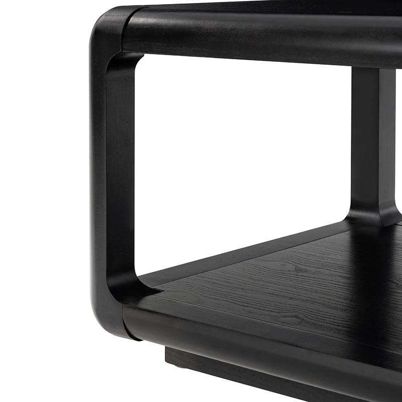 Arved Modern Solid Wood Coffee Table with Open Storage Compartment and Rounded Corners - Image 23