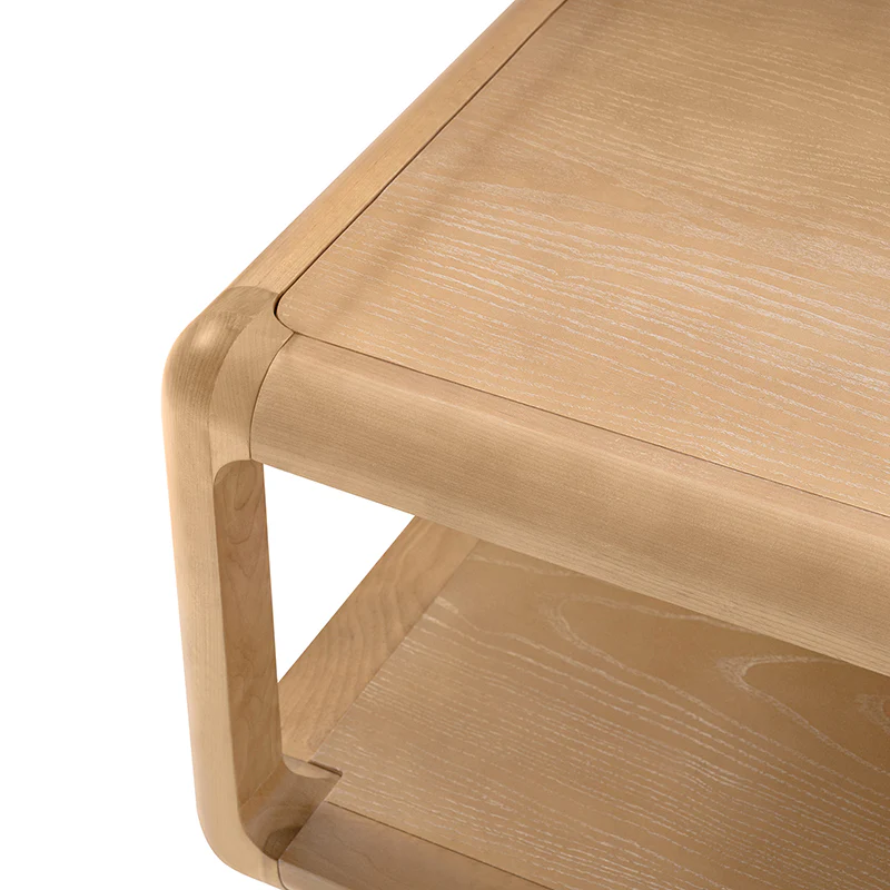 Arved Modern Solid Wood Coffee Table with Open Storage Compartment and Rounded Corners - Image 7