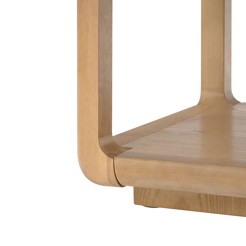 Arved Modern Solid Wood Coffee Table with Open Storage Compartment and Rounded Corners - Image 8