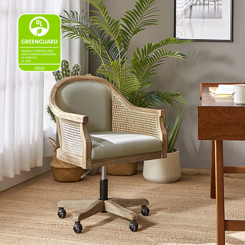 Audrey Task Accent Chair with Rattan Arms - Image 12