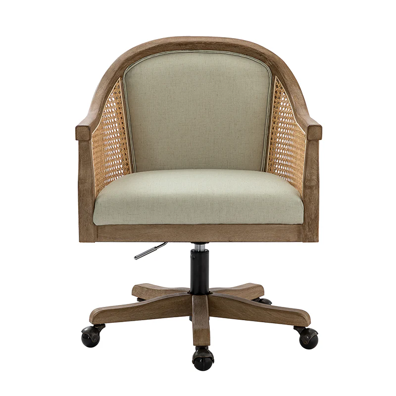 Audrey Task Accent Chair with Rattan Arms - Image 15