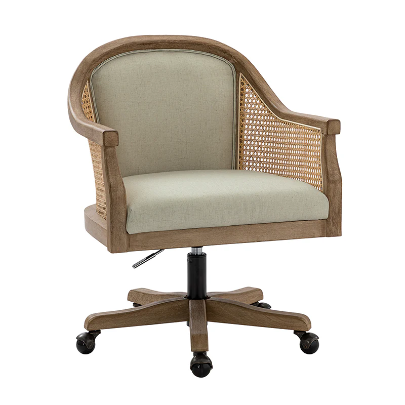 Audrey Task Accent Chair with Rattan Arms - Image 16