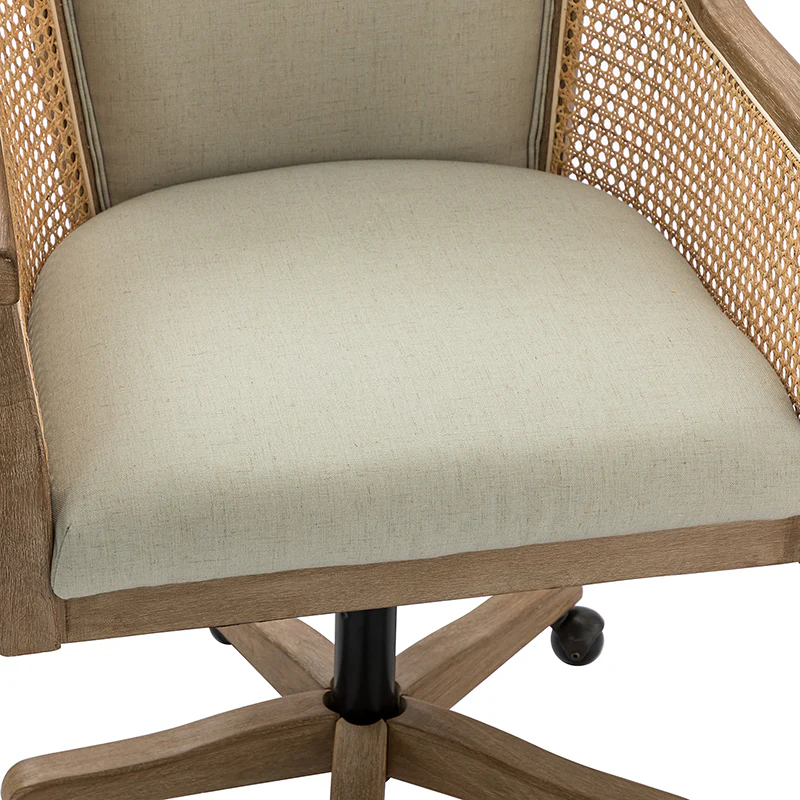 Audrey Task Accent Chair with Rattan Arms - Image 19