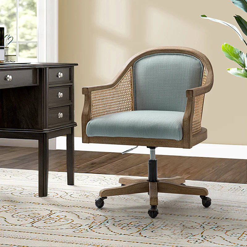 Audrey Task Accent Chair with Rattan Arms - Image 20