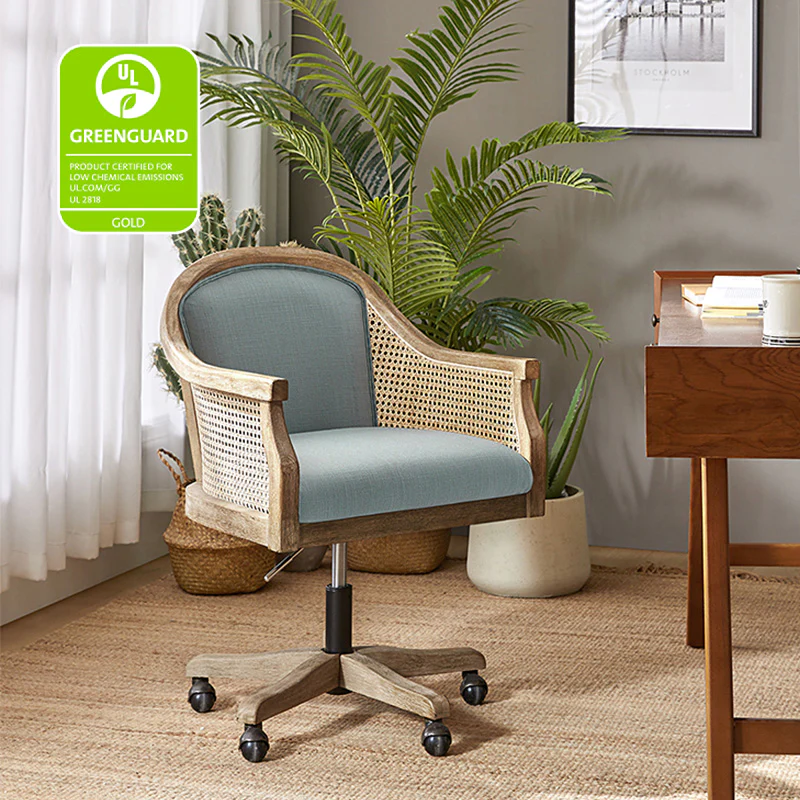 Audrey Task Accent Chair with Rattan Arms - Image 21