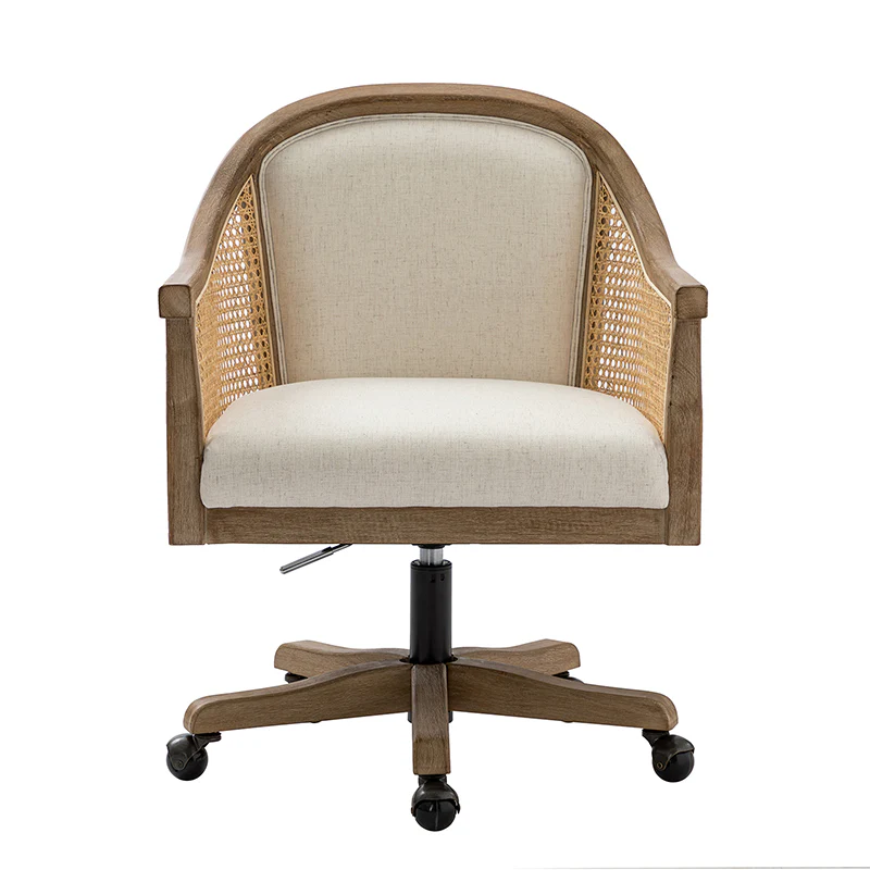 Audrey Task Accent Chair with Rattan Arms - Image 6