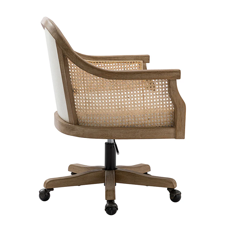 Audrey Task Accent Chair with Rattan Arms - Image 8