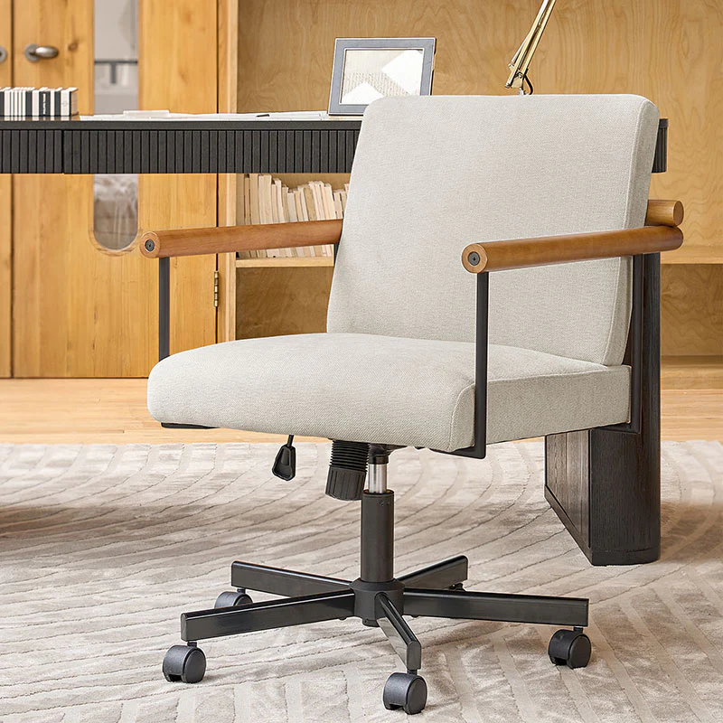 Aurora Solid Wood Armrests Office Chair - Image 17