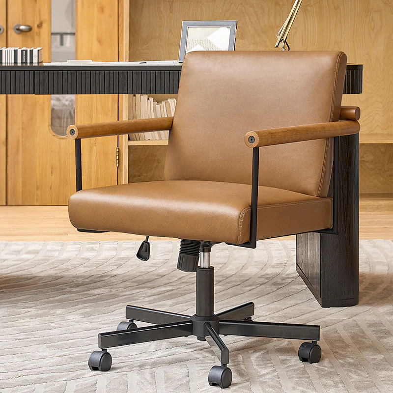 Aurora Solid Wood Armrests Office Chair - Image 9