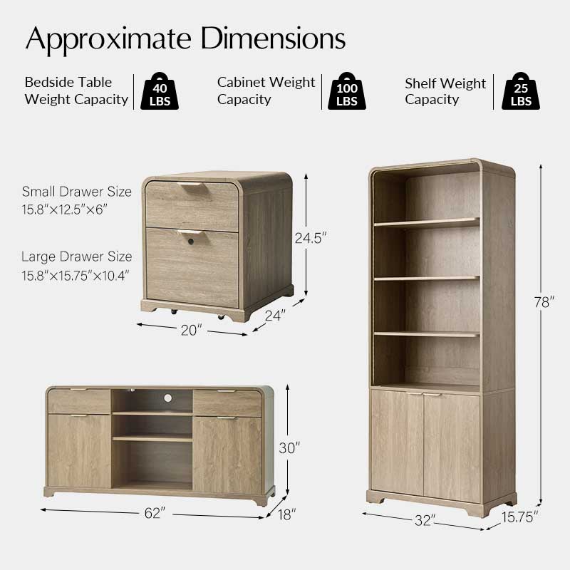 Baggio 5-Piece Modern Adjustable Office Sets - Image 6