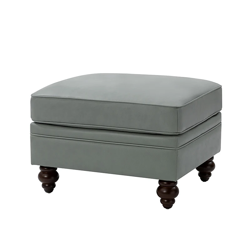 Basilio Contemporary Genuine Leather Ottoman for Living Room - Image 13