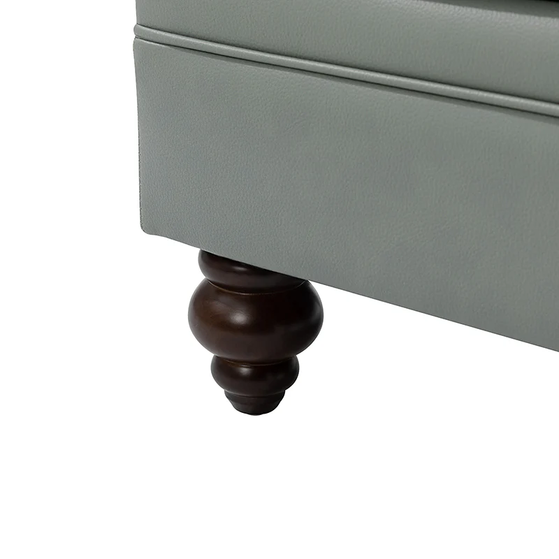 Basilio Contemporary Genuine Leather Ottoman for Living Room - Image 14