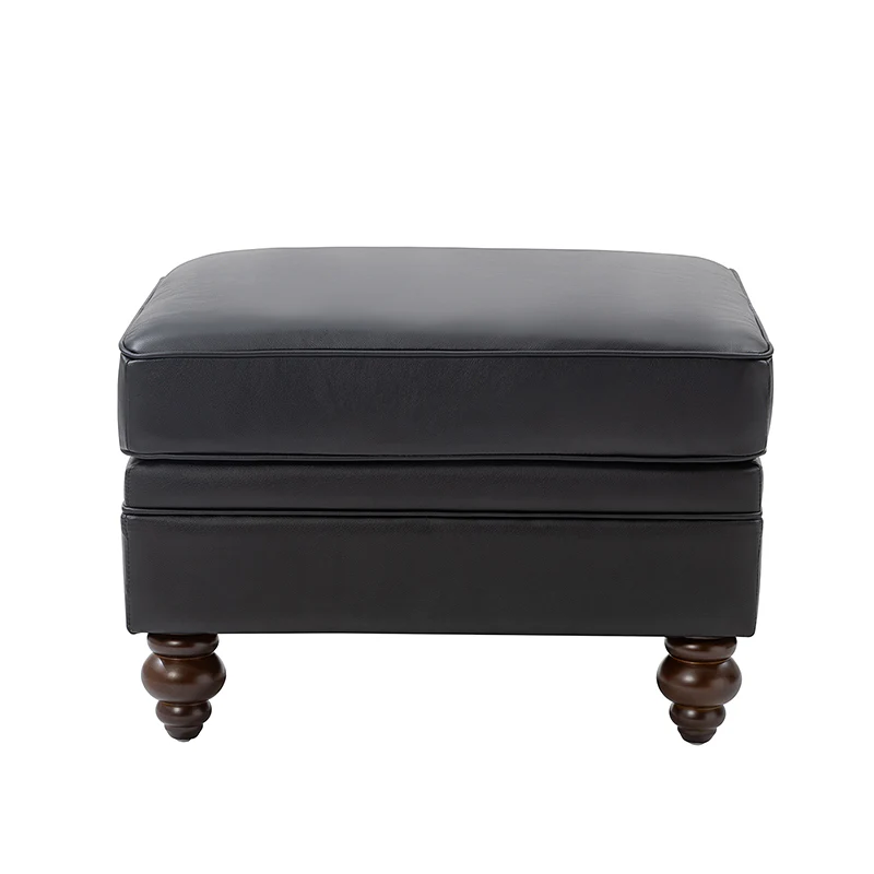 Basilio Contemporary Genuine Leather Ottoman for Living Room - Image 20