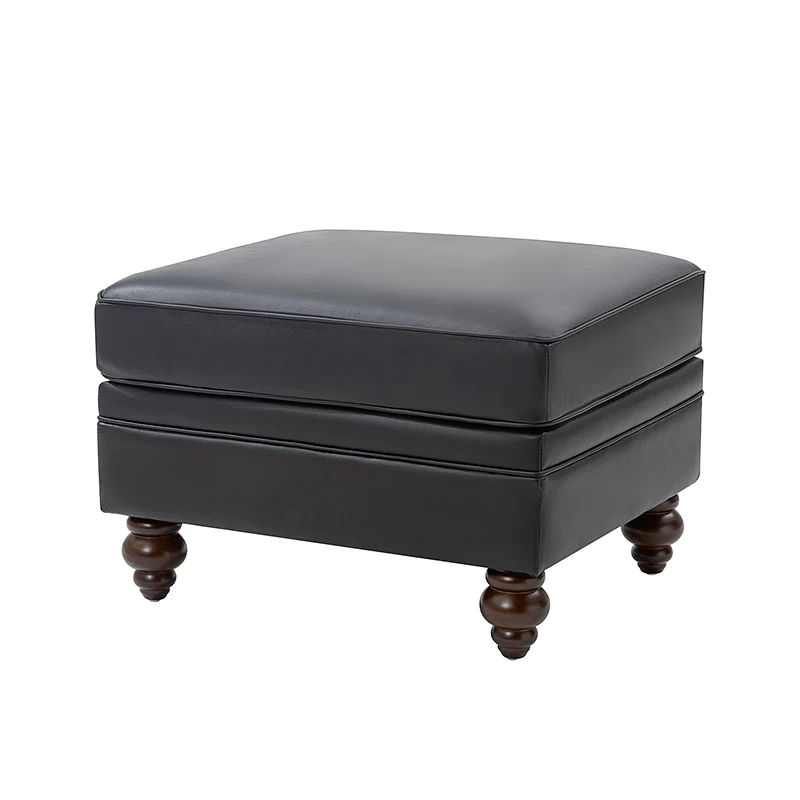 Basilio Contemporary Genuine Leather Ottoman for Living Room - Image 21