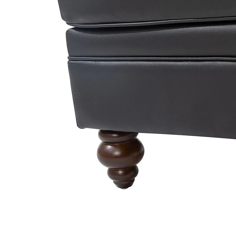 Basilio Contemporary Genuine Leather Ottoman for Living Room - Image 22