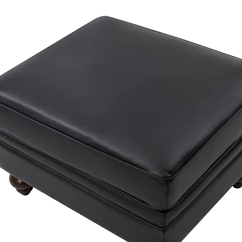 Basilio Contemporary Genuine Leather Ottoman for Living Room - Image 24