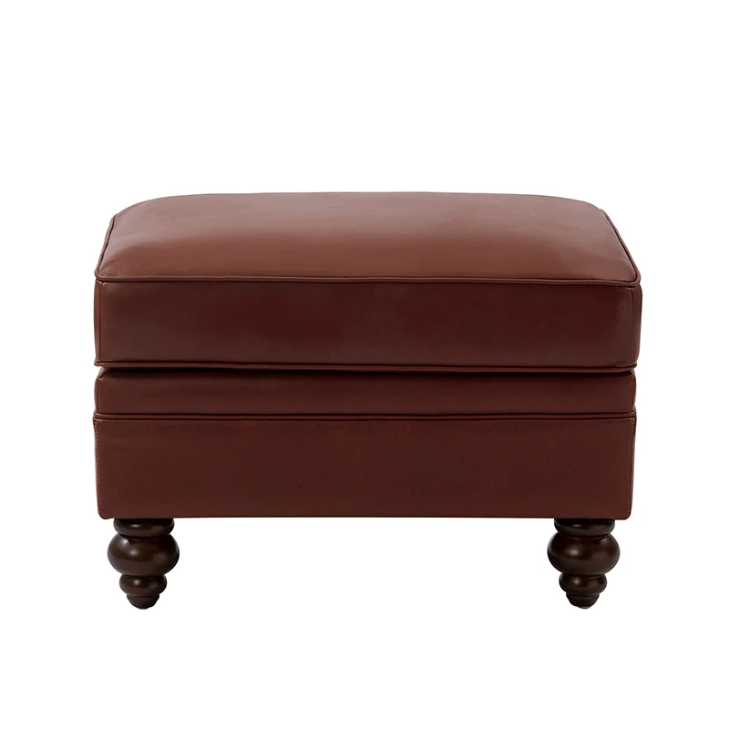 Basilio Contemporary Genuine Leather Ottoman for Living Room - Image 28