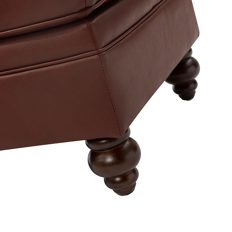 Basilio Contemporary Genuine Leather Ottoman for Living Room - Image 30