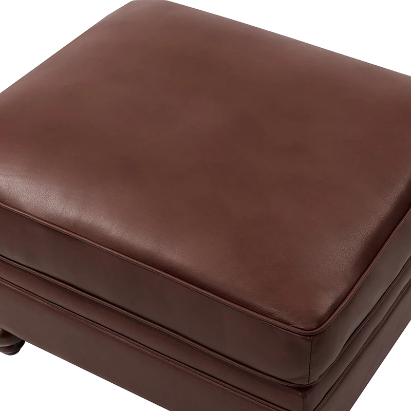 Basilio Contemporary Genuine Leather Ottoman for Living Room - Image 32
