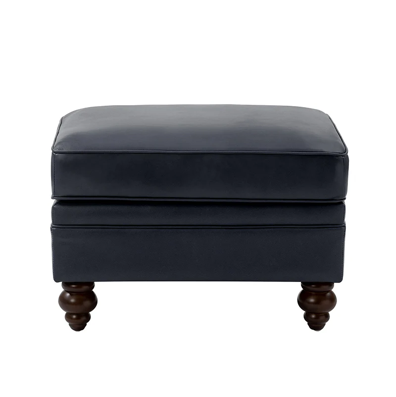 Basilio Contemporary Genuine Leather Ottoman for Living Room - Image 36