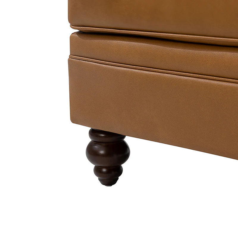 Basilio Contemporary Genuine Leather Ottoman for Living Room - Image 6
