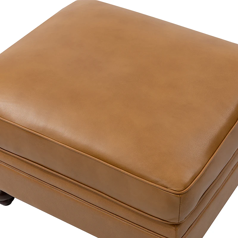 Basilio Contemporary Genuine Leather Ottoman for Living Room - Image 8