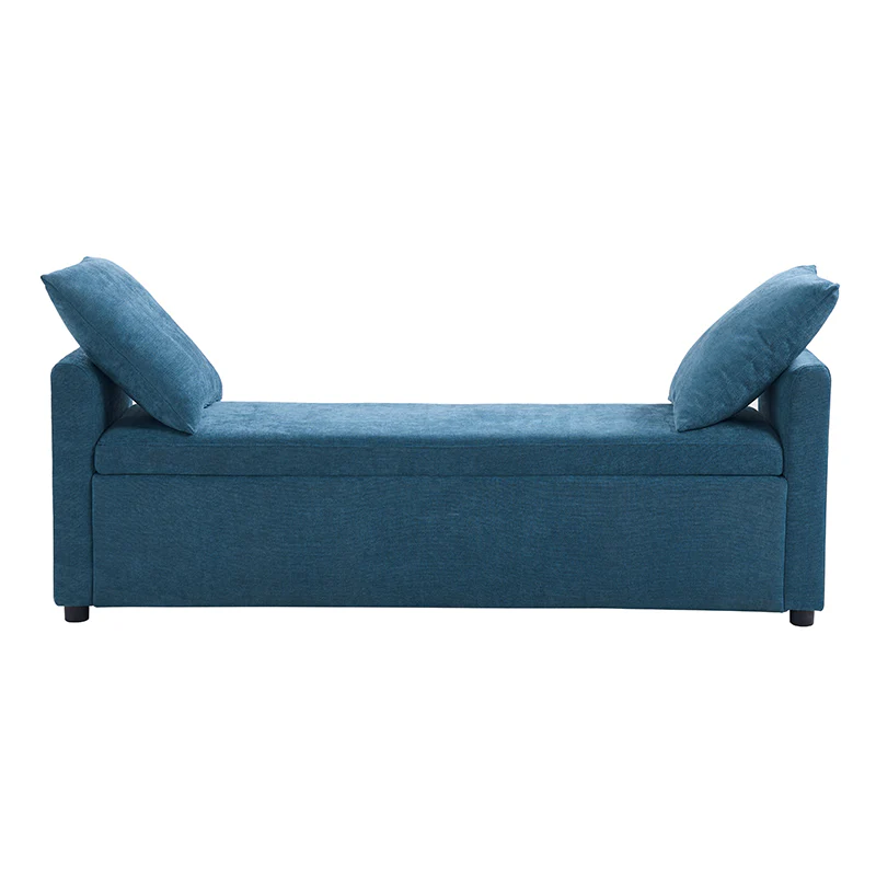 Benito 59.4" Wide End of Bed Storage Couch Bench with Two Throw Pillows - Image 27