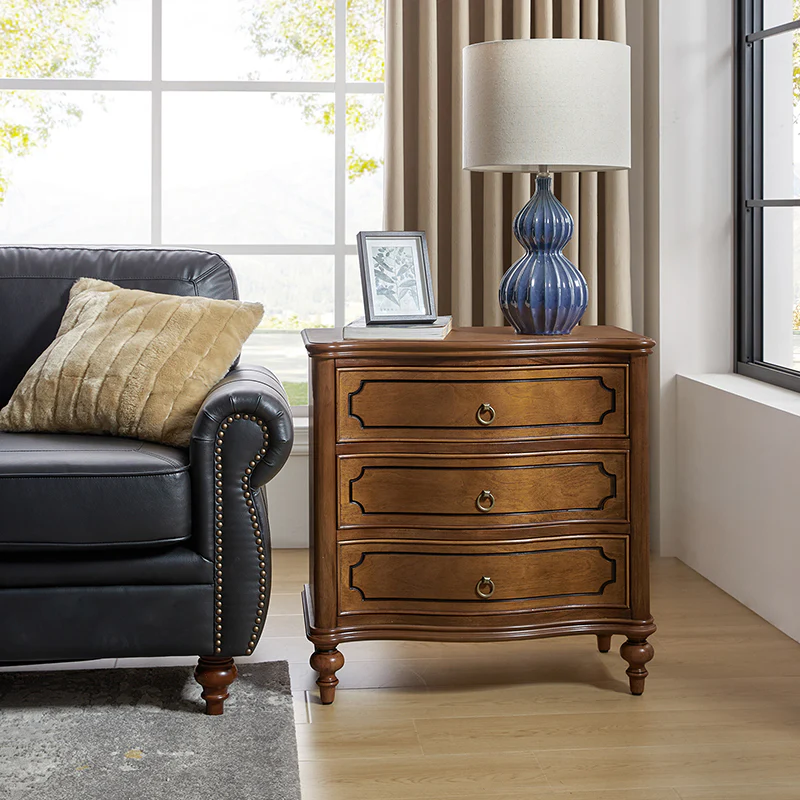 Bernhard 3-Drawer Traditional Style End Table Chest with Built-In Outlets(Optional Types) - Image 15