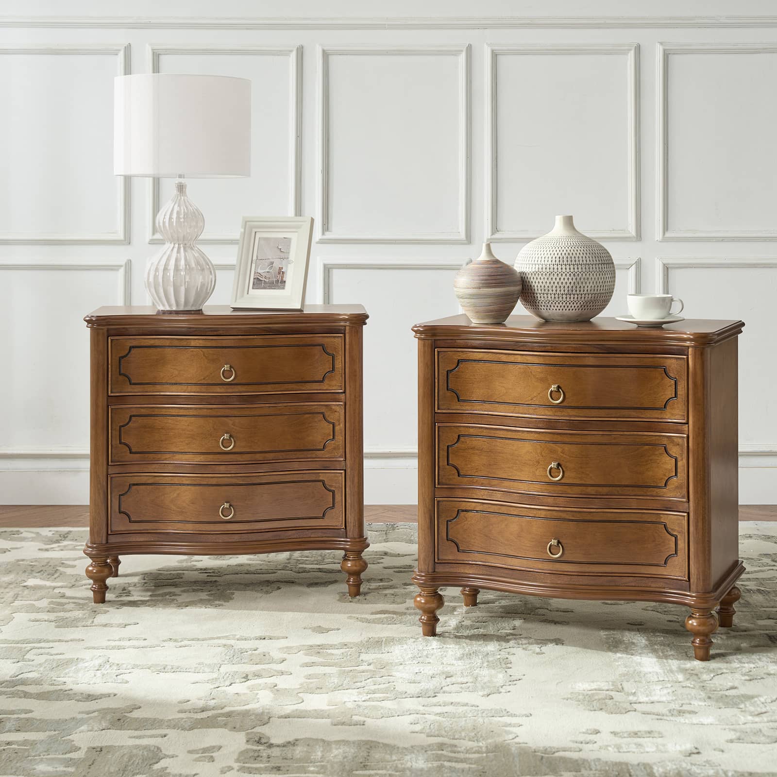 Bernhard 3-Drawer Traditional Style End Table Chest with Built-In Outlets(Optional Types) - Image 43