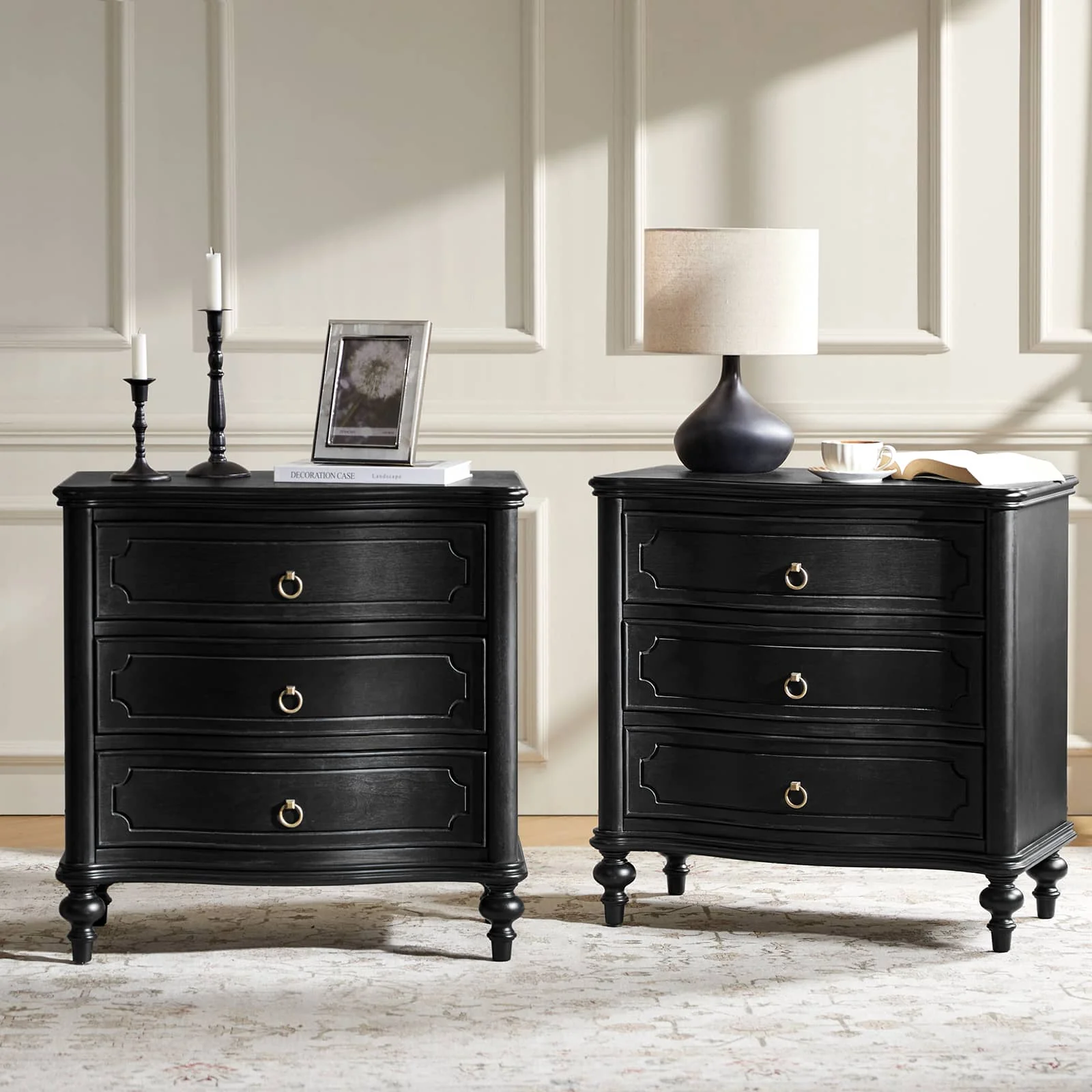 Bernhard 3-Drawer Traditional Style End Table Chest with Built-In Outlets(Optional Types) - Image 51