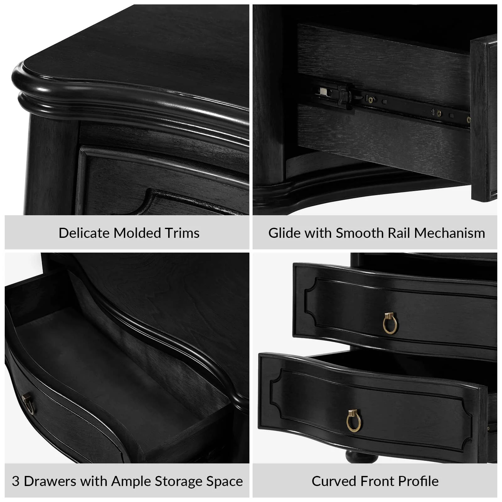 Bernhard 3-Drawer Traditional Style End Table Chest with Built-In Outlets(Optional Types) - Image 56
