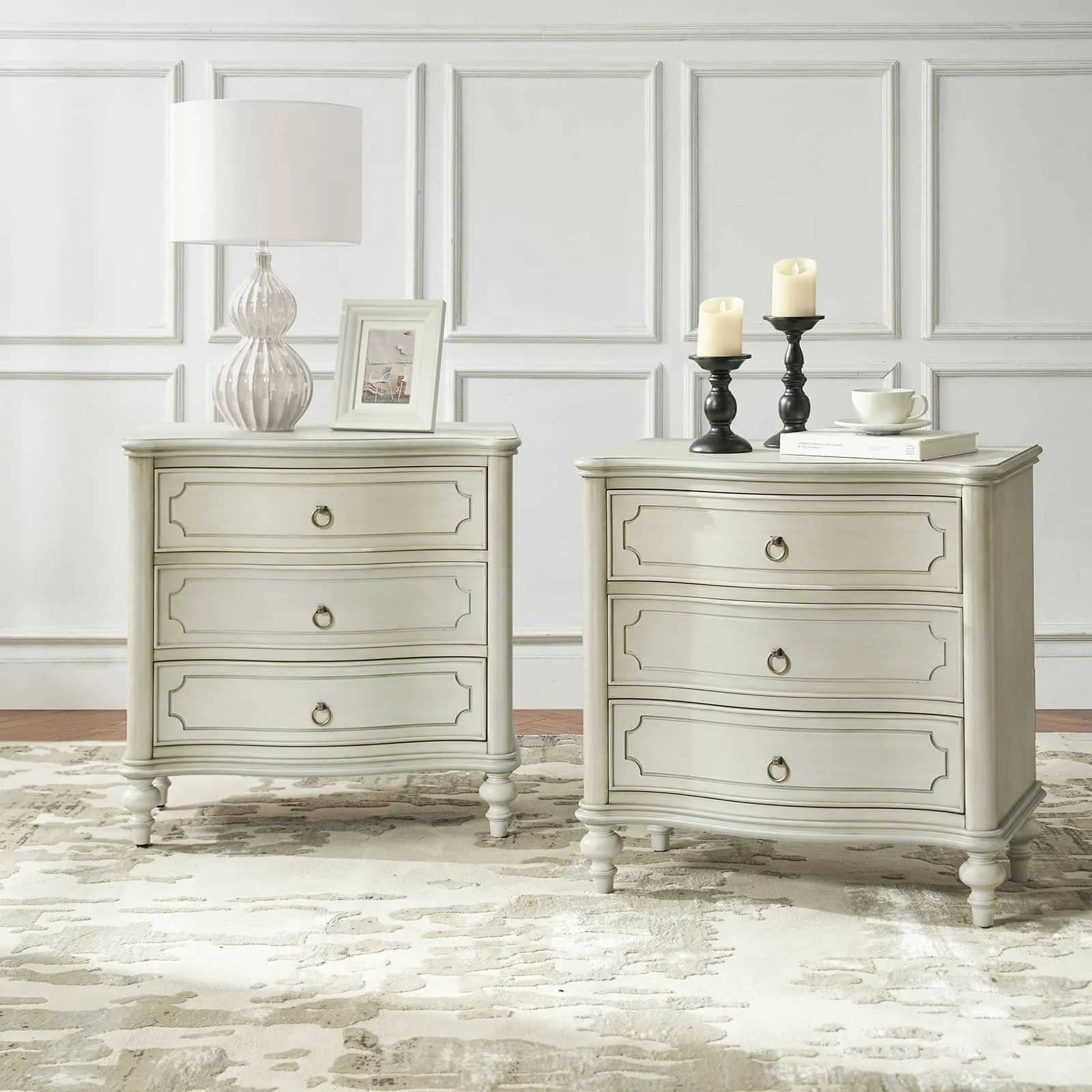 Bernhard 3-Drawer Traditional Style End Table Chest with Built-In Outlets(Optional Types) - Image 57