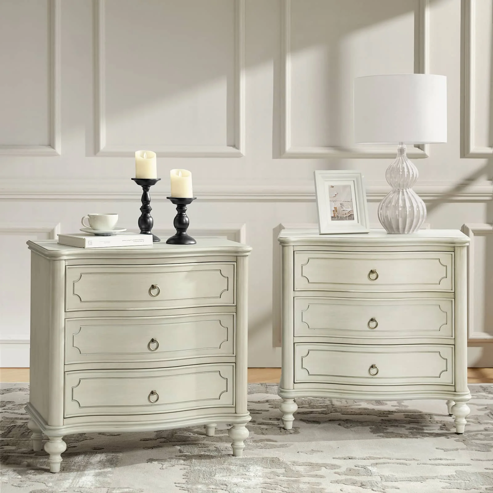 Bernhard 3-Drawer Traditional Style End Table Chest with Built-In Outlets(Optional Types) - Image 58