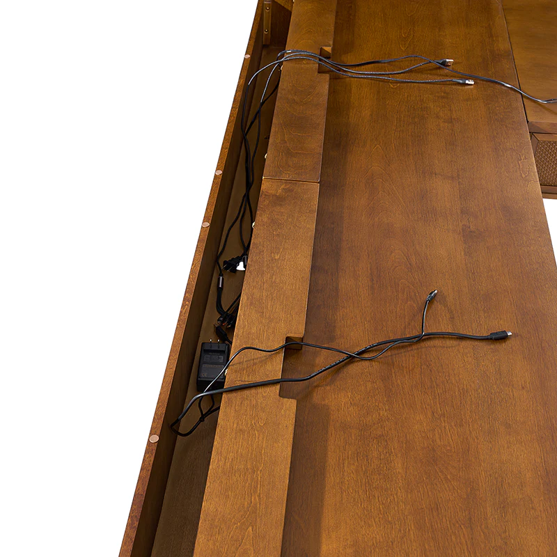 Bertrame Mid-Century L Shape Lift Top Office Desk - Image 14