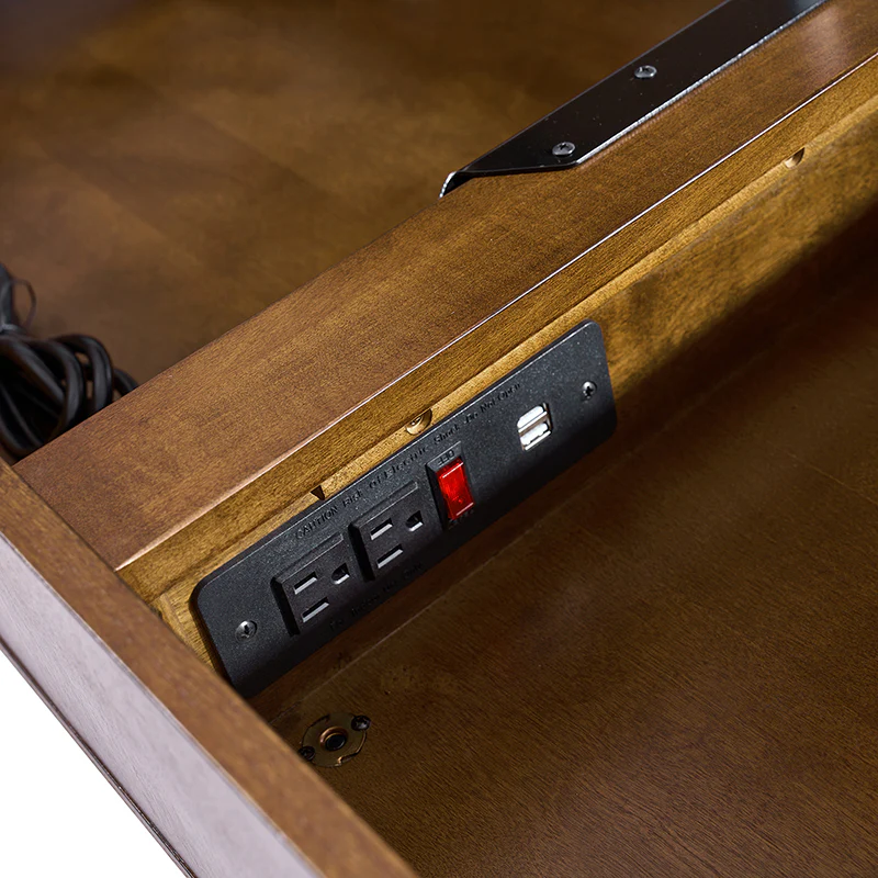 Bertrame Mid-Century L Shape Lift Top Office Desk - Image 16