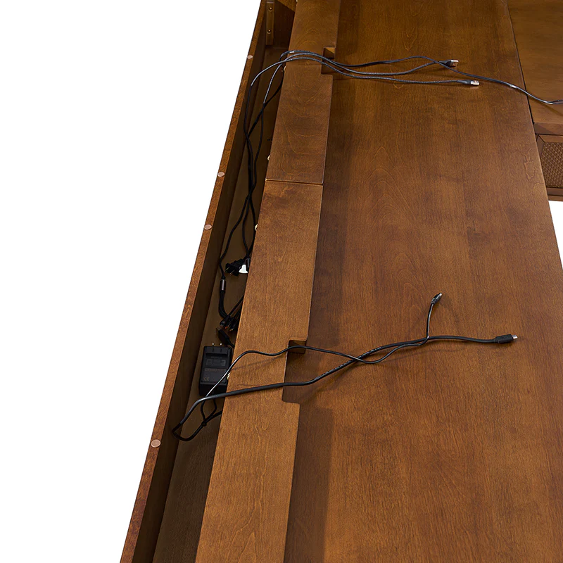 Bertrame Mid-Century L Shape Lift Top Office Desk - Image 6