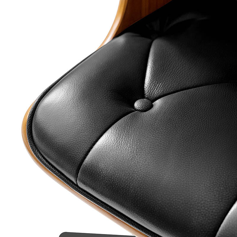 Brigida Curved Wood Back Genuine Leather Office Chair - Image 24