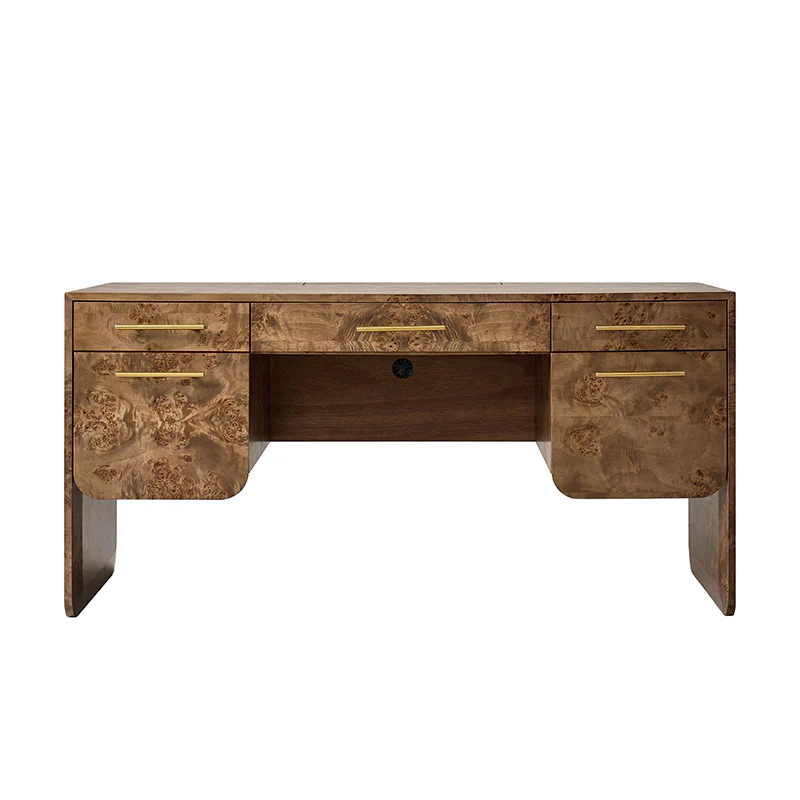 Burl Wood Desk with Timeless Modern Appeal - Image 14