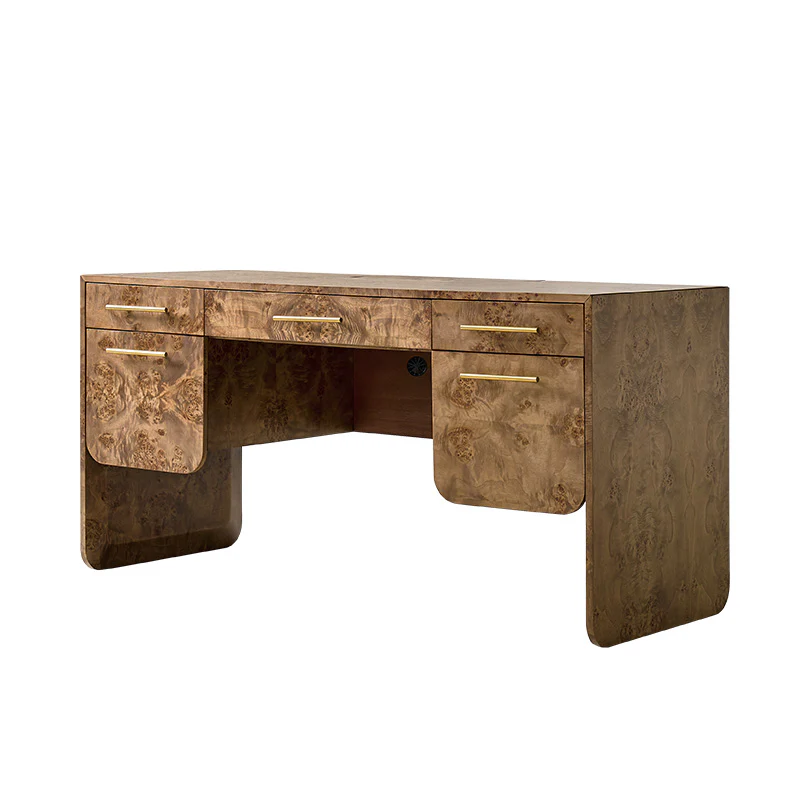 Burl Wood Desk with Timeless Modern Appeal - Image 15