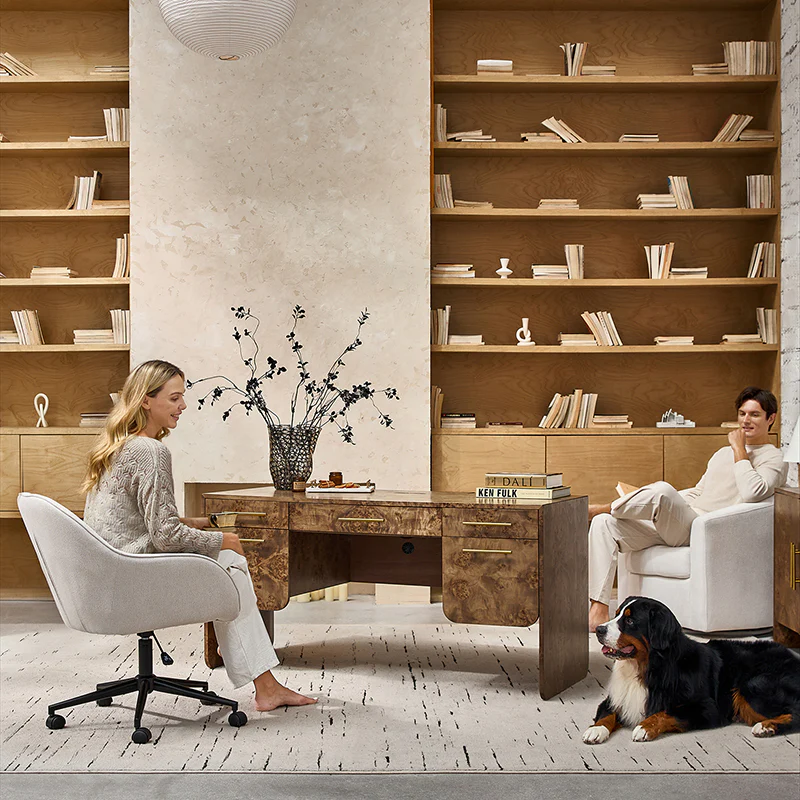 Burl Wood Desk with Timeless Modern Appeal - Image 19