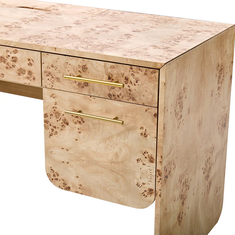 Burl Wood Desk with Timeless Modern Appeal - Image 6