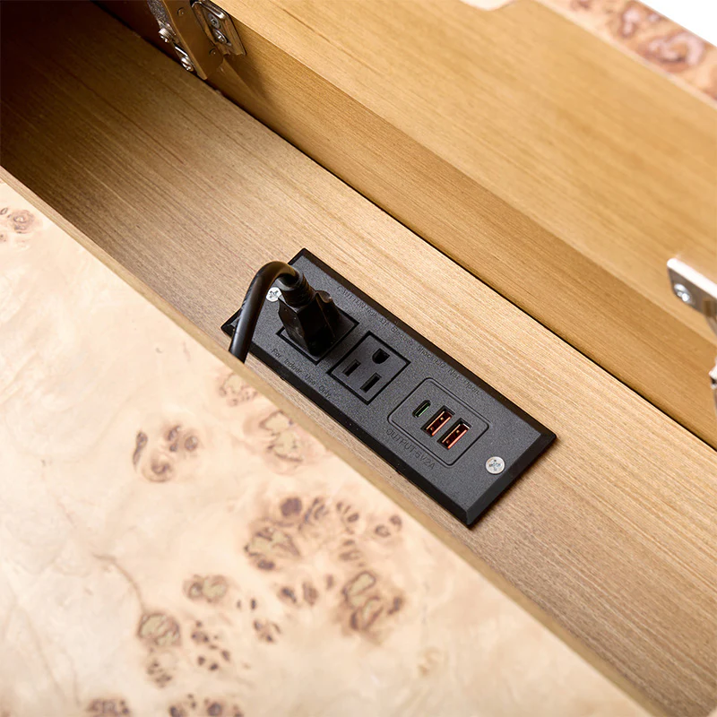 Burl Wood Desk with Timeless Modern Appeal - Image 8
