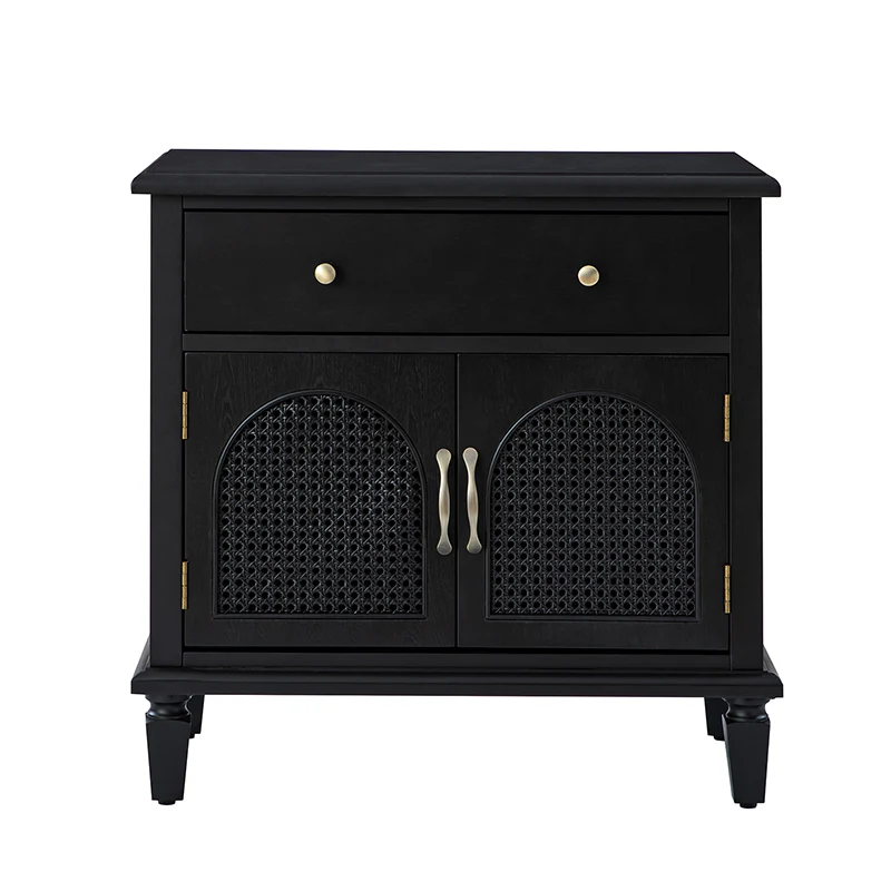 Camilo 27" Tall Arched Faux Rattan End Table With Built-In Outlets - Image 11