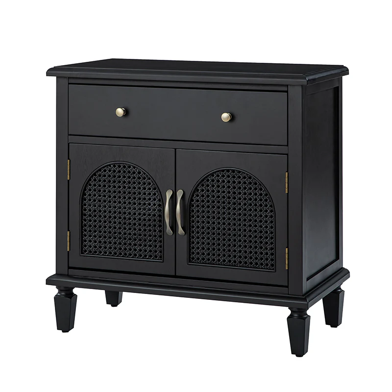 Camilo 27" Tall Arched Faux Rattan End Table With Built-In Outlets - Image 13