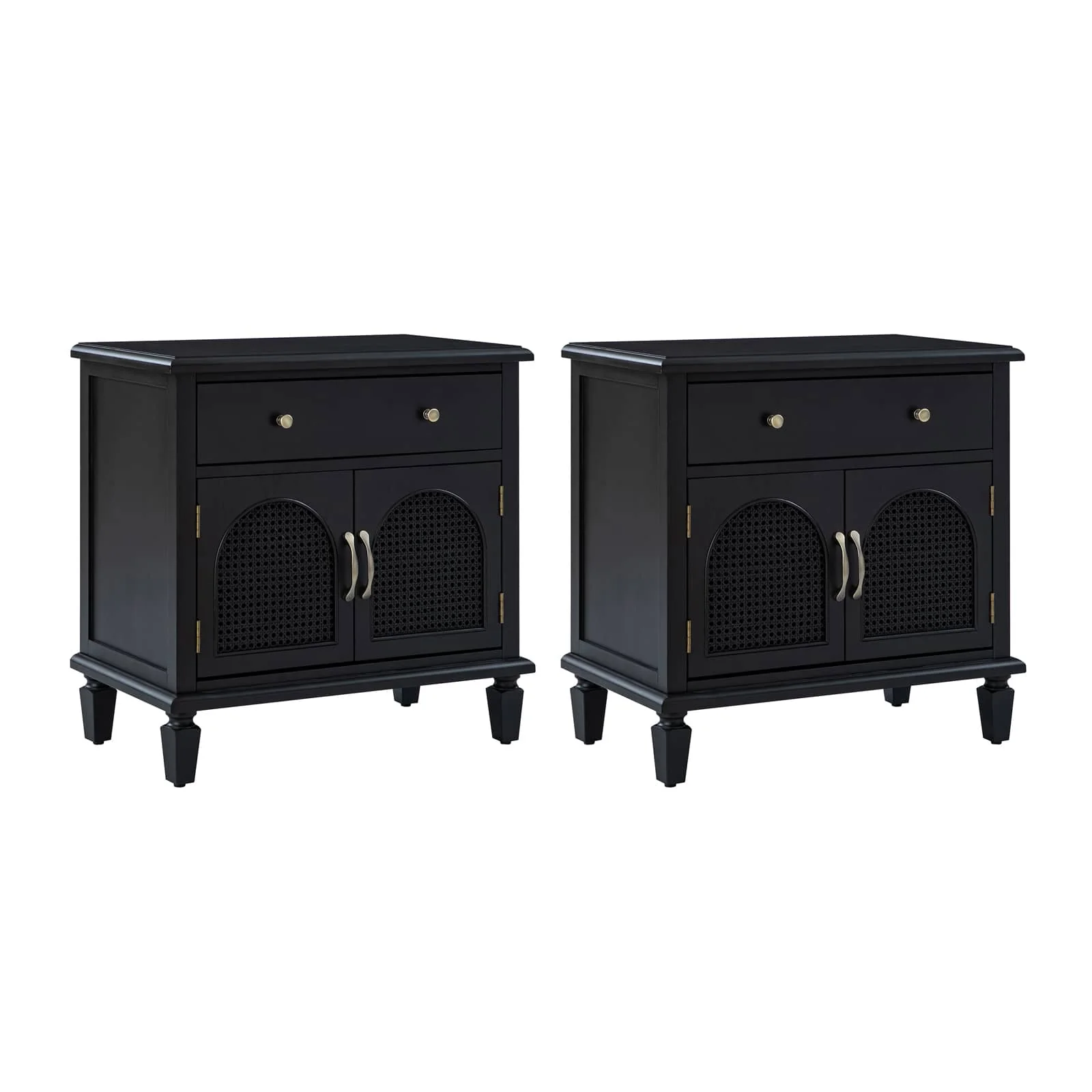 Camilo 27" Tall Arched Faux Rattan End Table With Built-In Outlets - Image 24