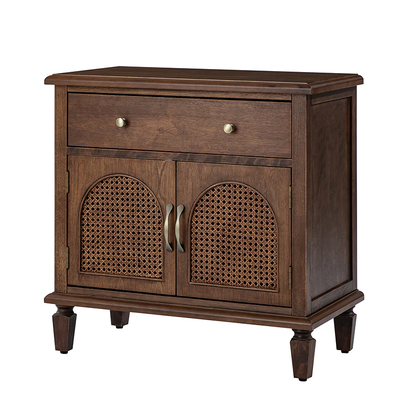 Camilo 27" Tall Arched Faux Rattan End Table With Built-In Outlets - Image 5