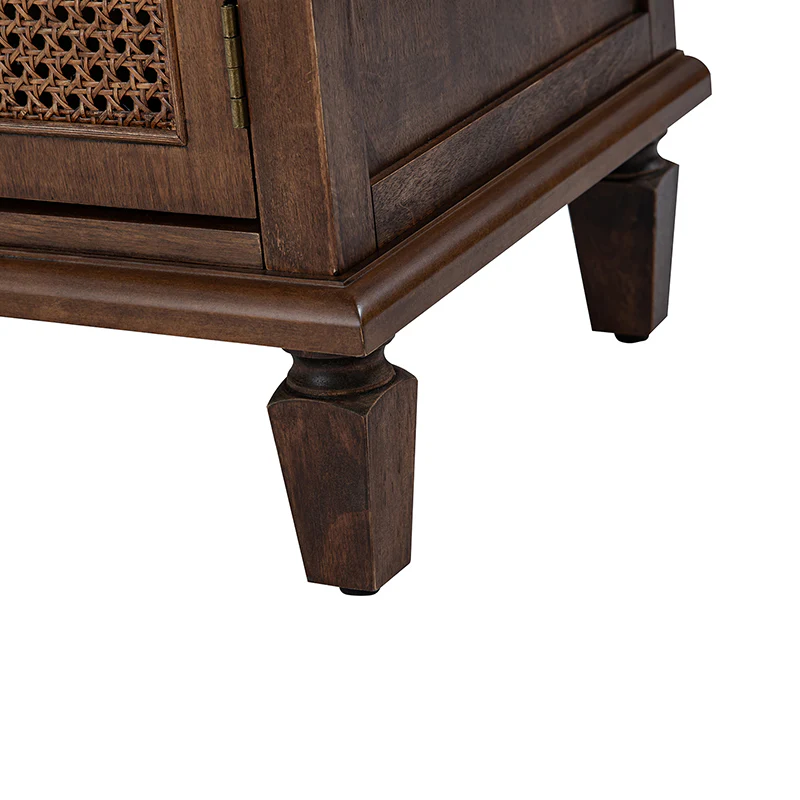 Camilo 27" Tall Arched Faux Rattan End Table With Built-In Outlets - Image 8
